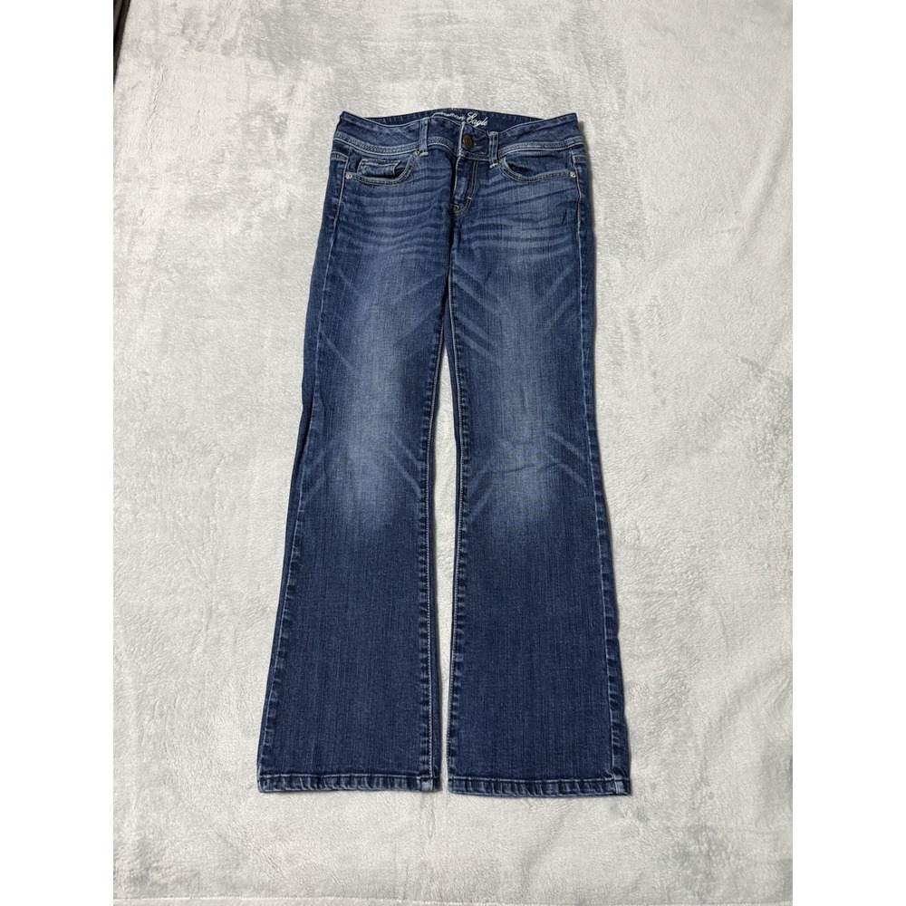 American Eagle Jeans Womens 2 Short‎ Blue Original Boot Bootcut Low Rise 27x28